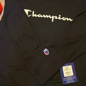 Champion black long sleeve tee .